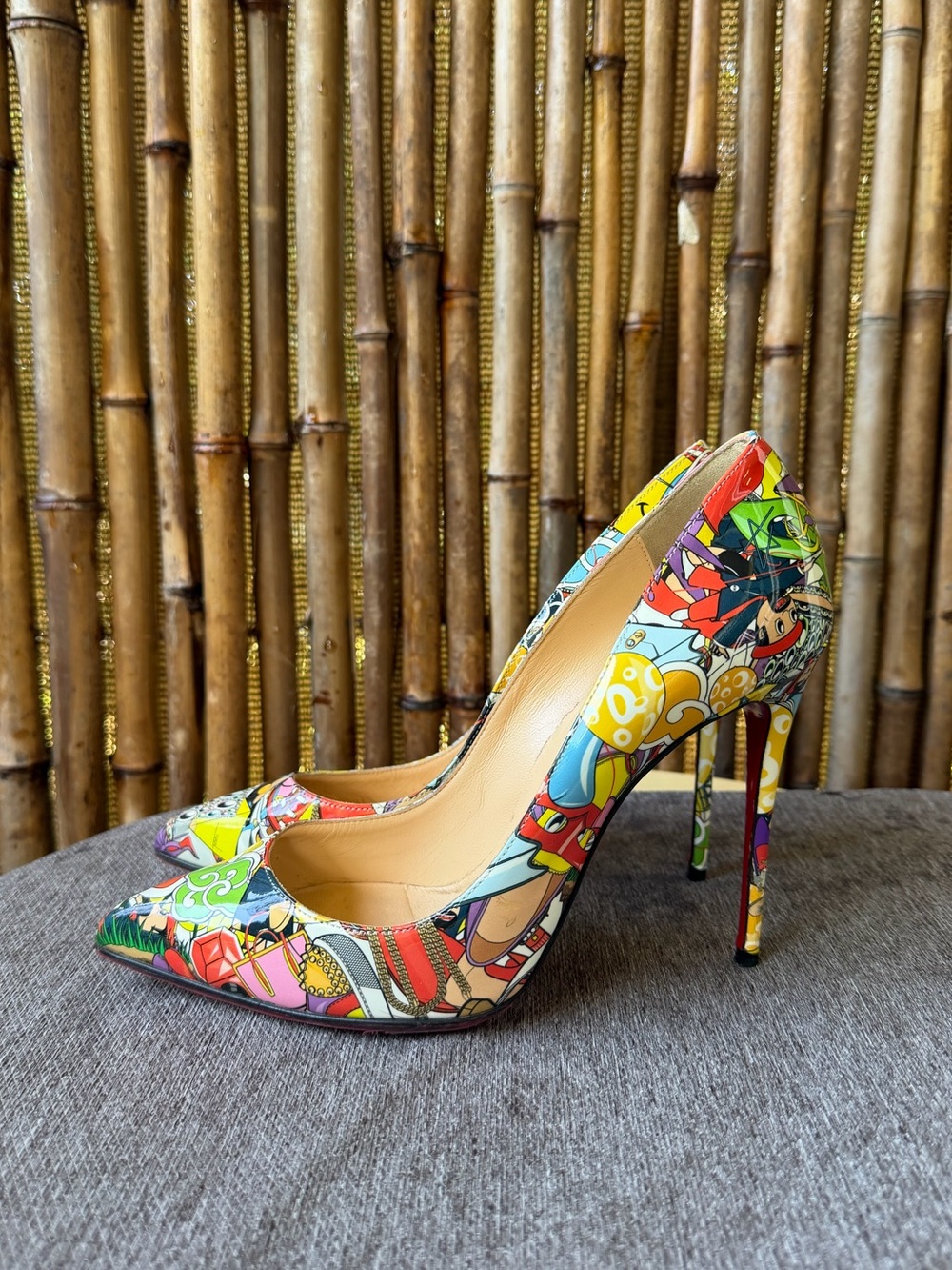 CHRISTIAN LOUBOUTIN Multicolor Patent Leather Pigalle Follies Patent Pumps - Picture 3 of 12